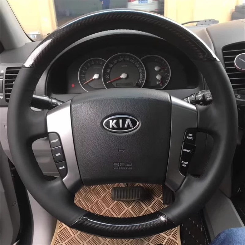Car Steering Wheel Cover Anti Slip Breathable - For Kia Sorento 2003-2009 Hand-stitched Non-Slip