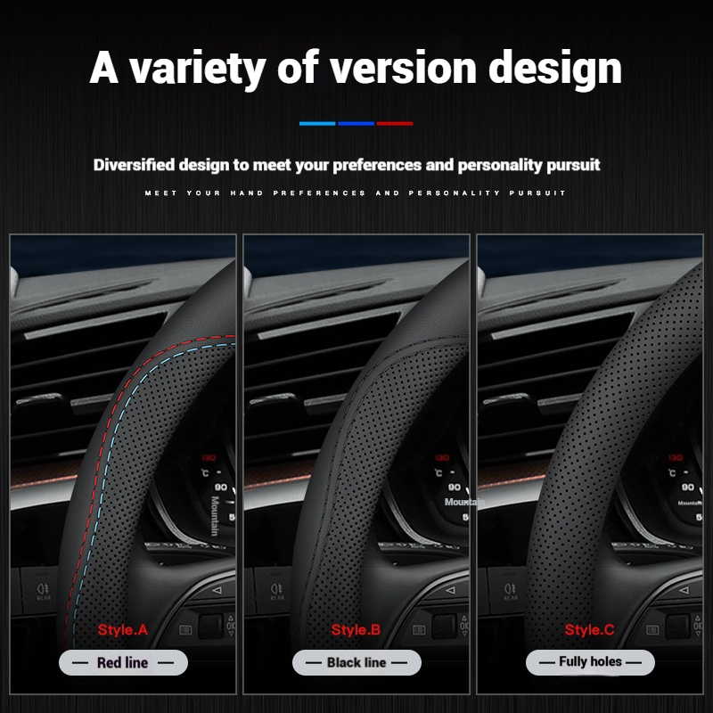 Leather Breathable Car Steerin - Car Steering Wheel Cover Anti Slip Breathable review and price