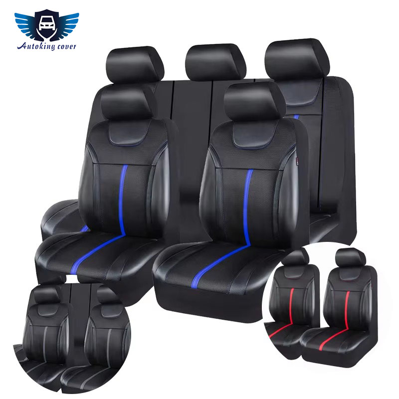 AUTOKING PU Leather And Mesh C - Leather Car Seat Covers Full Set Universal review and price