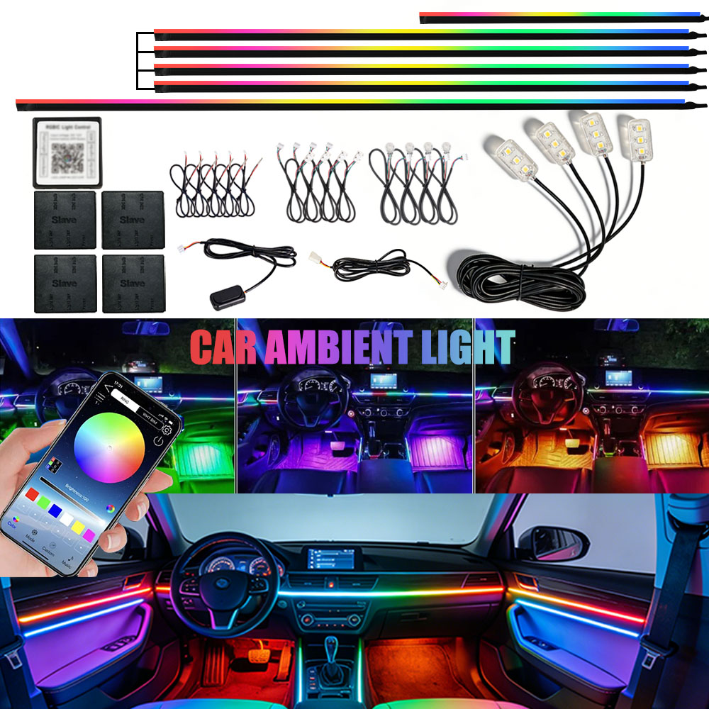 6/10/14/18/22 In1 Car Acrylic  - Led Ambient Interior Car Lights App Control review and price
