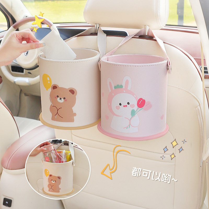 Car Trash Can Cartoon Chair Ba - Waterproof Car Trash Can With Lid review and price