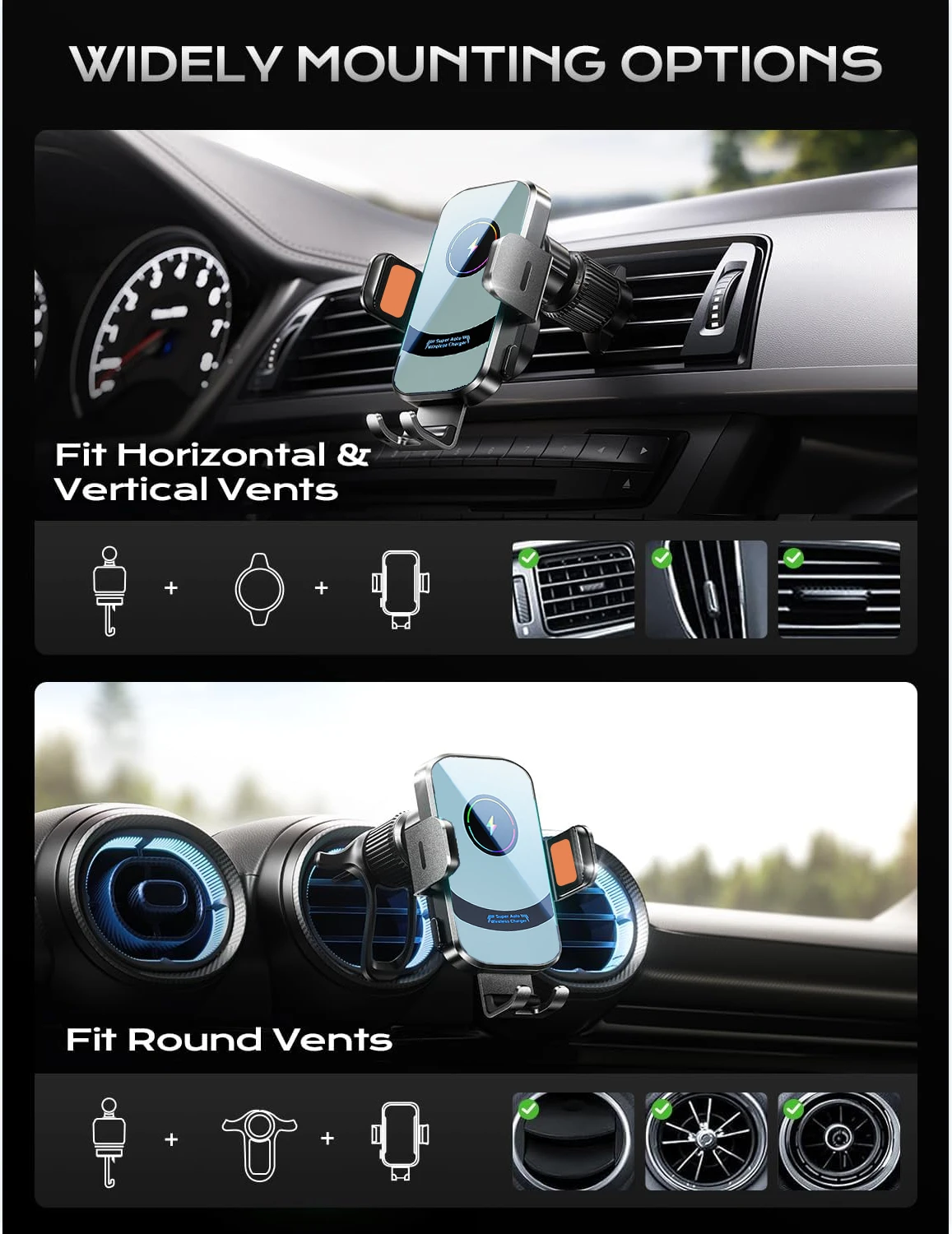 UYUXIO Wireless Car Charger Su - Magnetic Phone Holder For Car Vent review and price