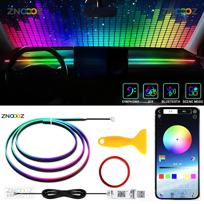 ZNOOOZ 140cm Car Ambient Light - Led Ambient Interior Car Lights App Control review and price