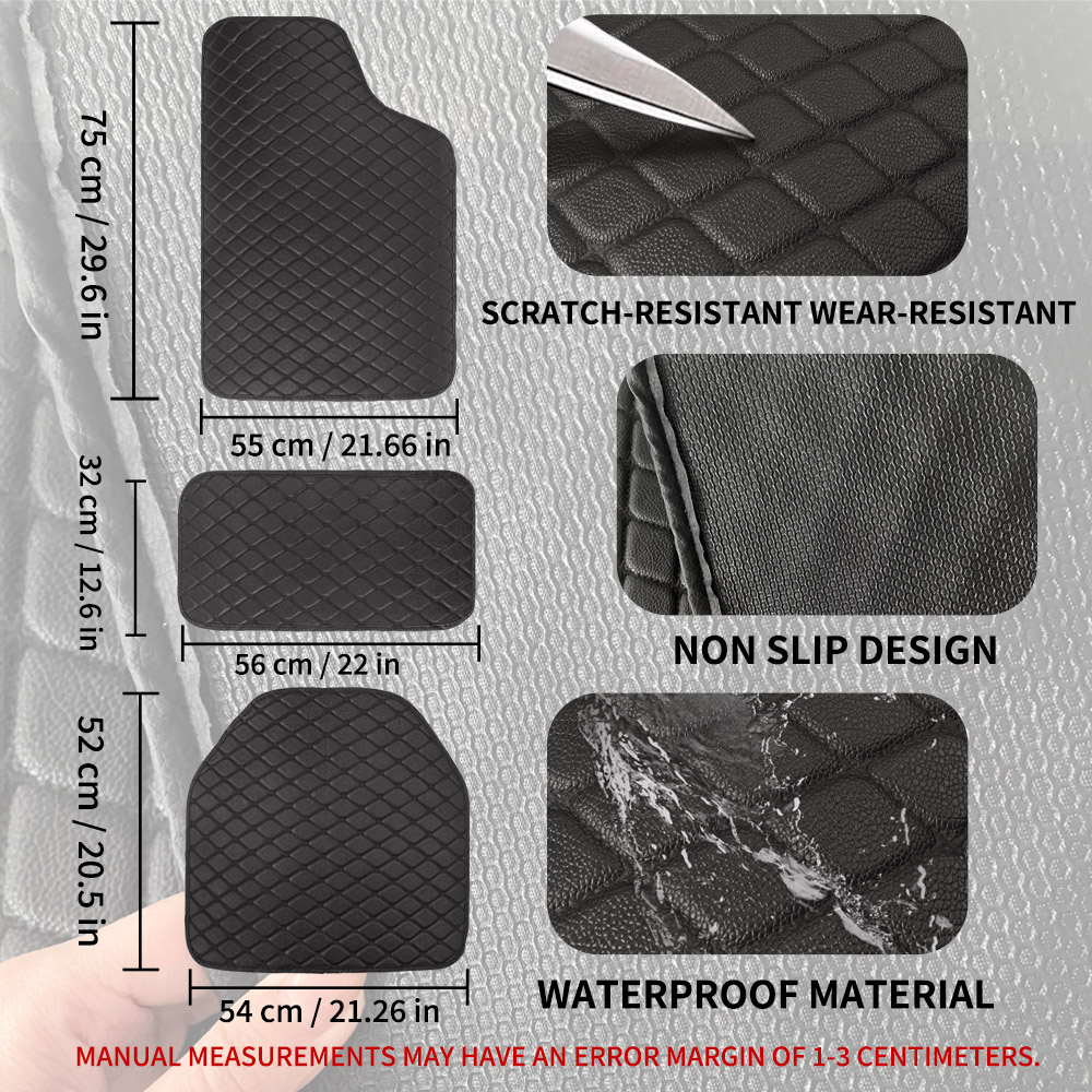 Universal 5Pcs Leather Car Flo - Car Floor Mats Universal Waterproof Leather review and price