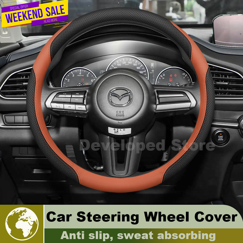Leather Car Steering Wheel Cov - Car Steering Wheel Cover Anti Slip Breathable review and price