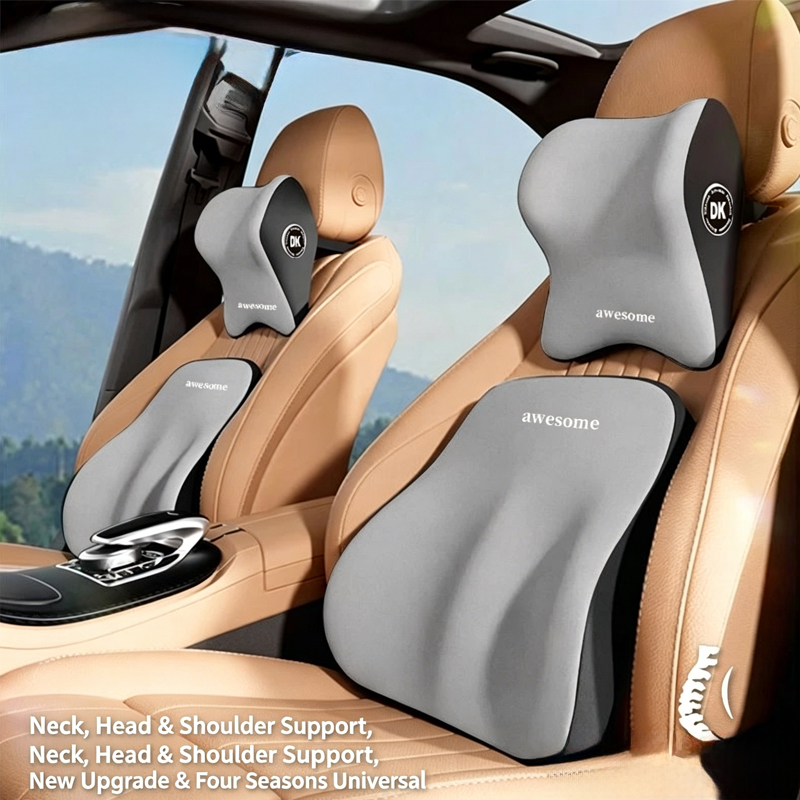 Car Neck Pillow & Lumbar Suppo - Memory Foam Car Neck Pillow Lumbar Support review and price