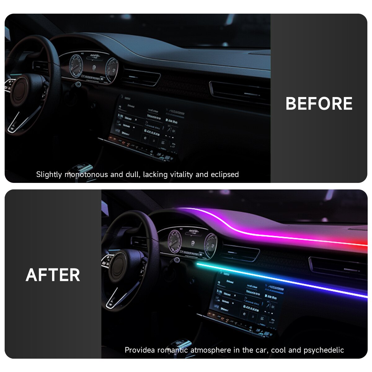 Car LED Ambient Light USB 64 C - Led Ambient Interior Car Lights App Control review and price