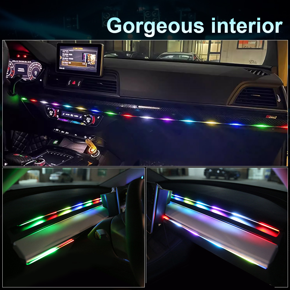 64 colors USB Car LED Ambient  - Led Ambient Interior Car Lights App Control review and price