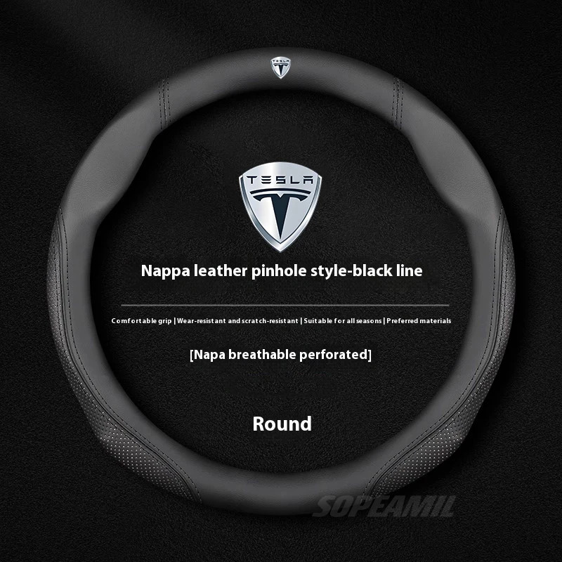 Tesla Model 3 Model Y Model S  - Car Steering Wheel Cover Anti Slip Breathable review and price