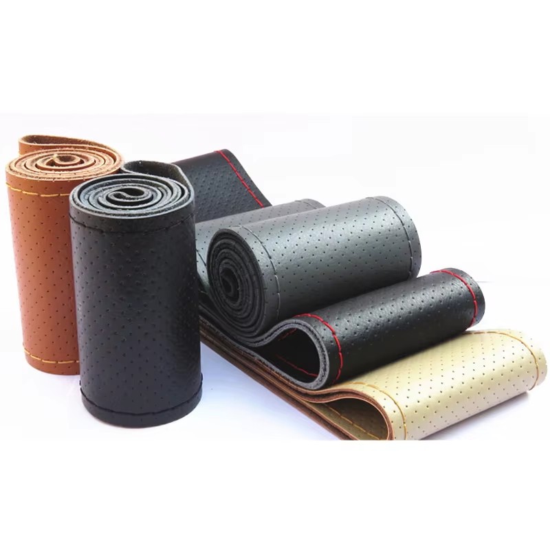 New 36 38 40cm Genuine Leather - Car Steering Wheel Cover Anti Slip Breathable review and price
